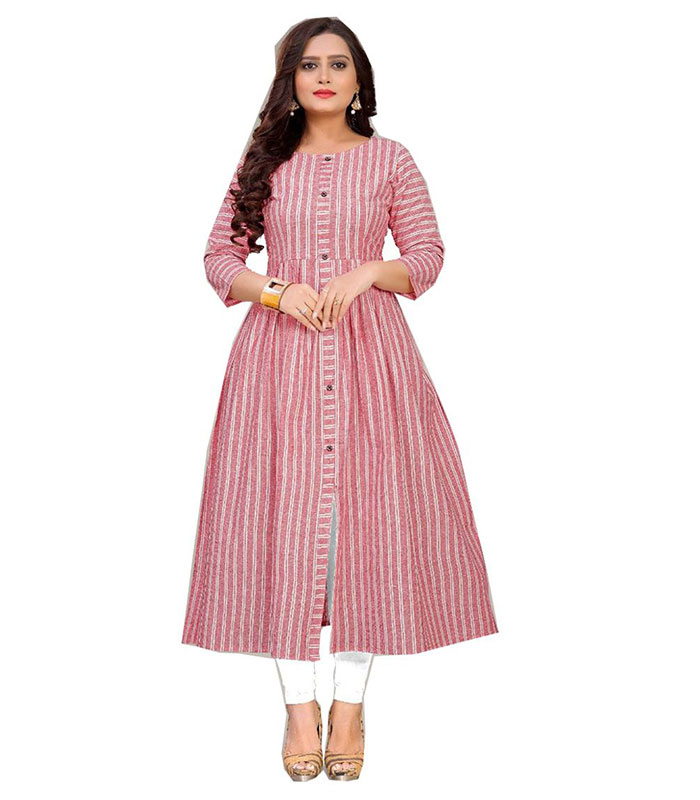 Pink Pure Cotton With Long Kurtis