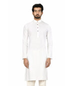 White Silk Traditional Wear Kurta Pyjama