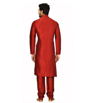 Maroon Silk Festival Wear Kurta Pyjama