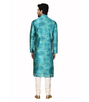 Shaded Green Silk Bridal Wear Kurta Pyjama