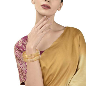 Gold Pearl Copper Traditional Gold Plated Bangle Set