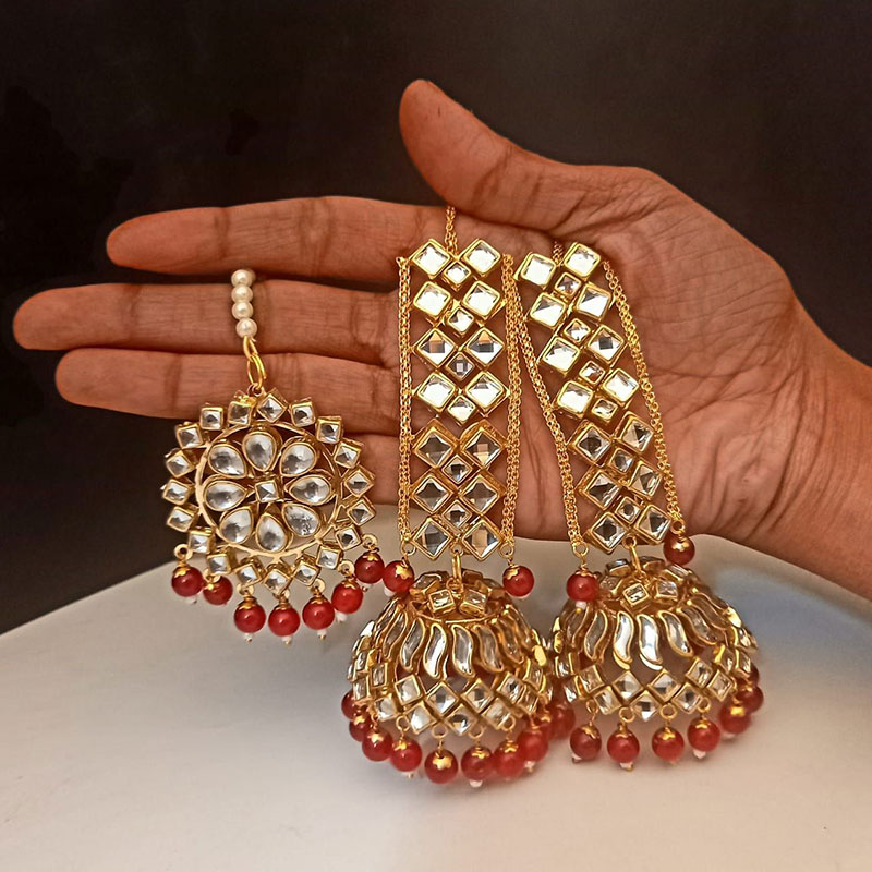 ZEVAR I Jhumka With Ear Chain Indian Earrings – Zevar