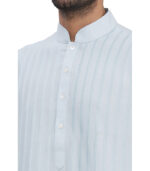 Powder Blue Cotton Party Wear Kurta Pyjama