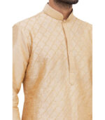 Gold Silk Wedding Wear Kurta Pyjama