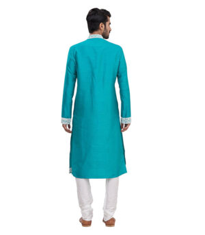 Firozi Silk Bridal Wear Kurta Pyjama