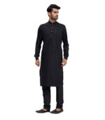 Black Silk Ethnic Wear Kurta Pyjama