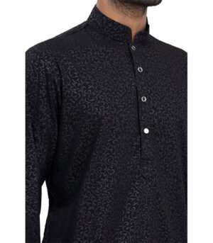 Black Silk Ethnic Wear Kurta Pyjama