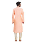 Peach Silk Reception Wear Kurta Pyjama