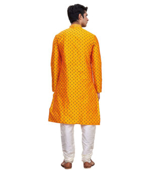 Gold Silk Ethnic Wear Kurta Pyjama