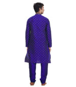 Royal Blue Cotton Wedding Wear Kurta Pyjama