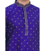 Royal Blue Cotton Wedding Wear Kurta Pyjama