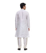 Off White Cotton Ethnic Wear Kurta Pyjama