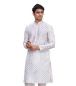 Off White Cotton Ethnic Wear Kurta Pyjama