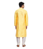 Yellow Cotton Ceremonial Kurta Pyjama