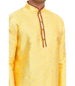 Yellow Cotton Ceremonial Kurta Pyjama