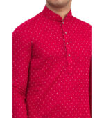 Red Silk Ethnic Wear Kurta Pyjama