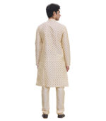 Beige Cotton Festival Wear Kurta Pyjama