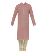 Pink Cotton Ethnic Wear Kurta Pyjama