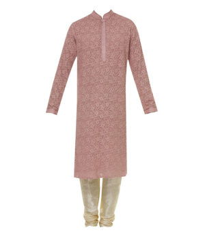 Pink Cotton Ethnic Wear Kurta Pyjama