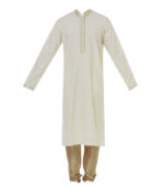 Cream Cotton Traditional Wear Kurta Pyjama
