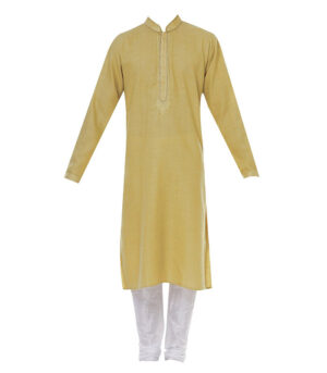 Olive Cotton Wedding Wear Kurta Pyjama