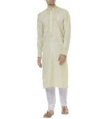 Beige Cotton Ceremonial Kurta Pyjama