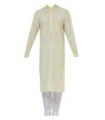 Beige Cotton Ceremonial Kurta Pyjama