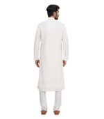 Off White Cotton Ethnic Wear Kurta Pyjama