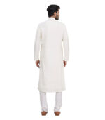 Off White Cotton Ethnic Wear Kurta Pyjama