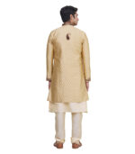 Gold Silk Brocade Wedding Wear Sherwani