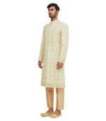 Cream Silk Festival Wear Sherwani