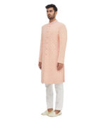 Pink Silk Traditional Wear Sherwani