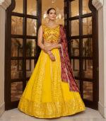 Yellow Sequence Party Wear Bridal Lehenga Choli