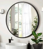 Black Simple Ring 24 Inch Mirror