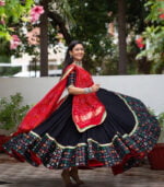 Black New Stylish Designer Navratri Chaniya Choli With Dupatta