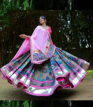 Blue And Multicolor Stylish Designer Navratri Chaniya Choli With Dupatta