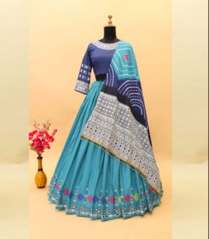 Sky Blue New Stylish Designer Digital Printed Work Navratri Chaniya Choli With Dupatta