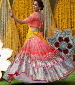 Pink And Multicolor Printed Work Navratri Chaniya Choli With Dupatta