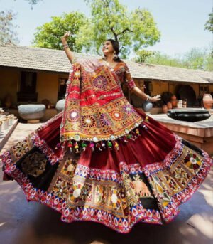 Maroon You Most Trending Heavy Flair Navratri Chaniya Choli