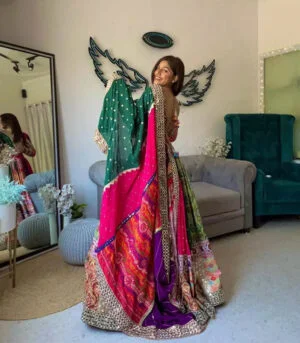 Green Heavy Flair Navratri Lehenga Choli
