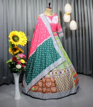 Green Heavy Flair Navratri Lehenga Choli