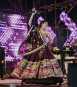 Black Heavy Flair Navratri Lehenga Choil