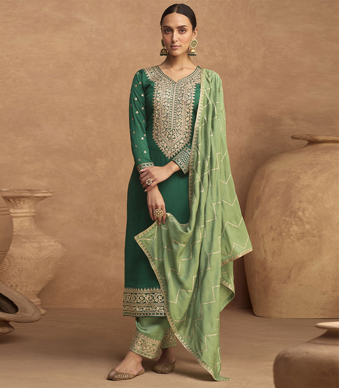 Palazzo Suits : Pink tapeta silk embroidered plazzo salwar ...