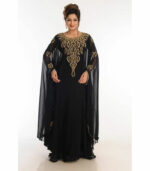 Black Georgette Kaftan With Zari Work