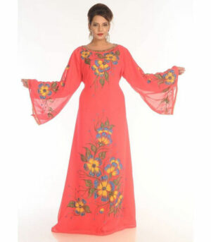 Gajri Georgette Embroidered Zari work Islamic Kaftans