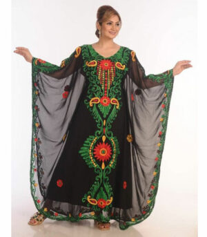 Black Kaftan Dubai Moroccan Farasha Abaya Maxi Modern Fancy Floor Length Dress